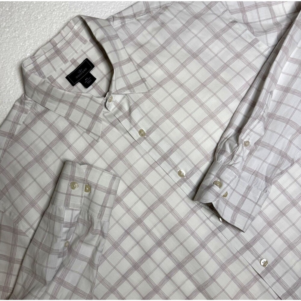 Dockers Men's XL Plaid Button-Up Shirt – Classic Fit Cotton Stretch, Long Sleeve